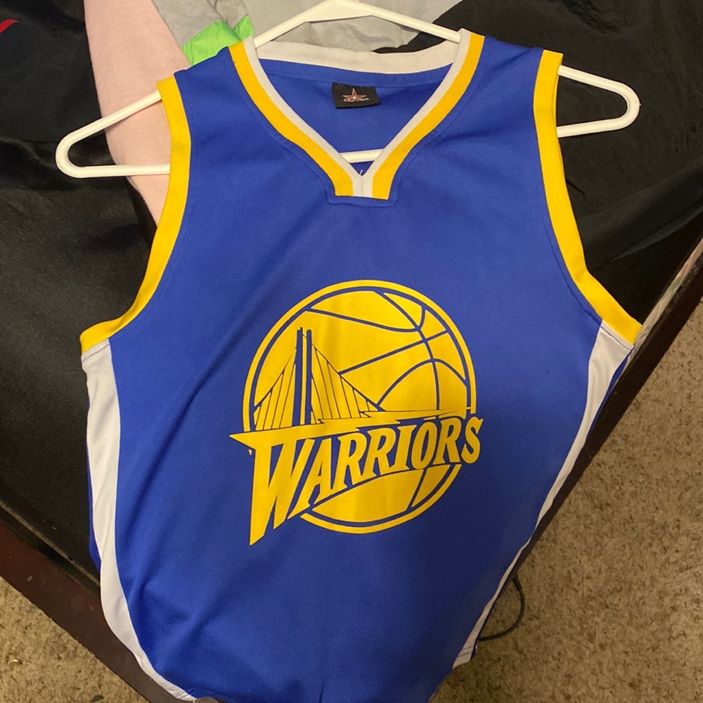 Blue and yellow Curry jersey